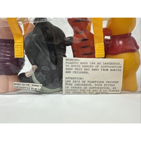 Vintage Disney Winnie The Pooh Piglet Eeyore Tigger 5” Rubber Squeaky Tub Toys 4 - Picture 3 of 9